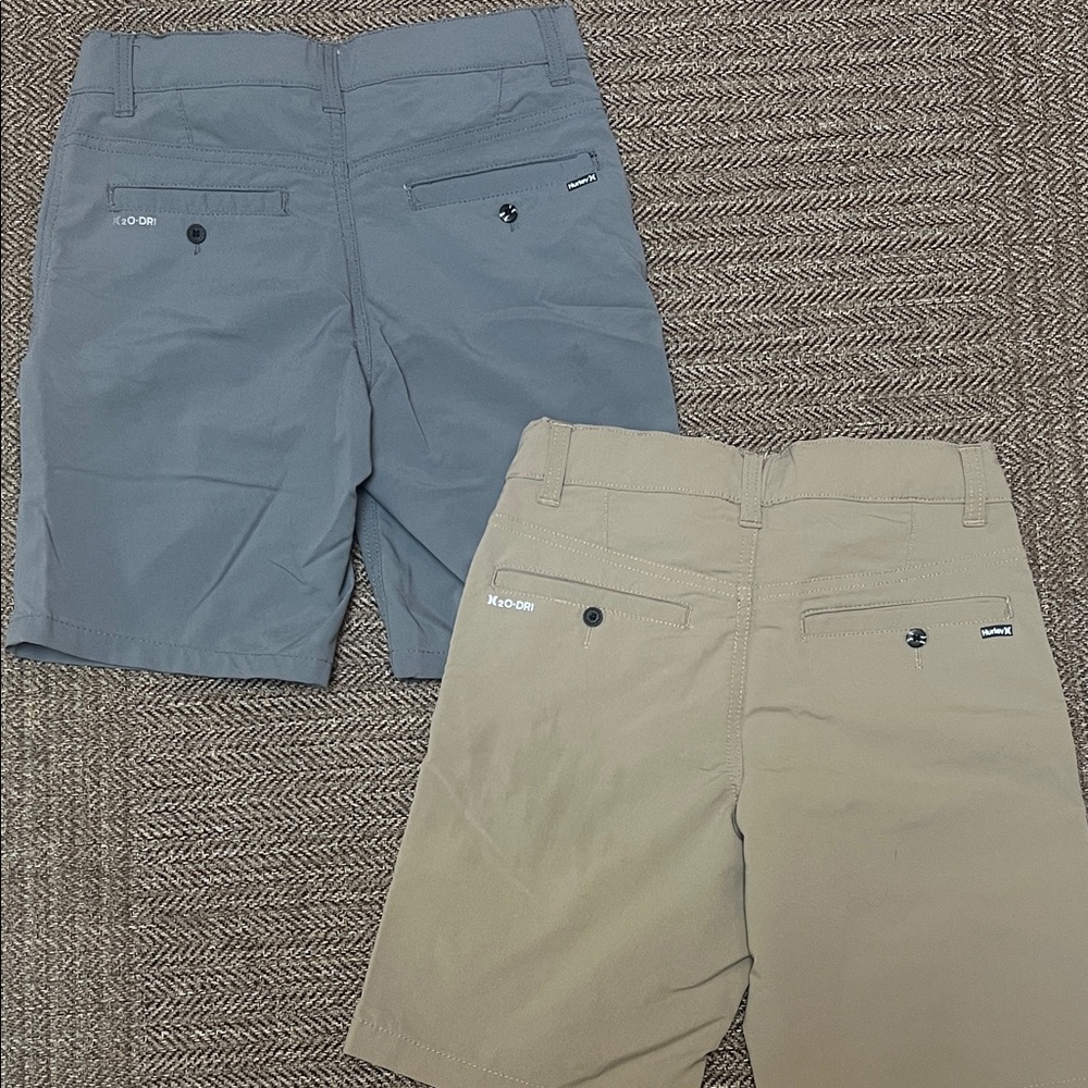 Hurley Boys Flat Front Shorts - Blue and Tan - Picture 5 of 6